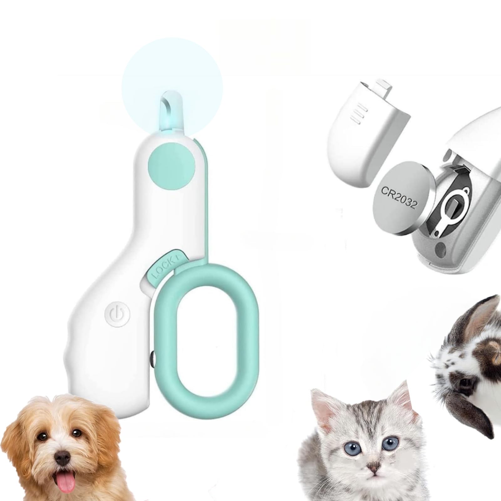 zalati Cortaúñas para Gatos, cortauñas para Perros pequeños con luz LED de Modo Dual para Mascotas, Cuidado de la Salud de Las uñas