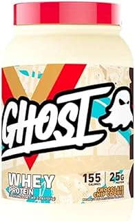 WHEY Protein Chocolate Chip Cookie - 2lb, 25g of Protein - Whey Protein Blend - Post Workout Fitness & Nutrition Shakes, Smoothies, Baking & Cooking - Cookie Pieces Inside