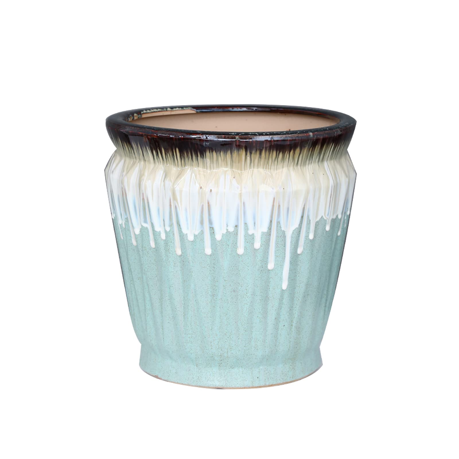 Vasi da Giardino Vasi da Fiori in Ceramica, fioriere smaltate a Goccia Vaso da Fiori Decorativo Moderno per Interni ed Esterni con Foro di drenaggio per Interni ed Esterni