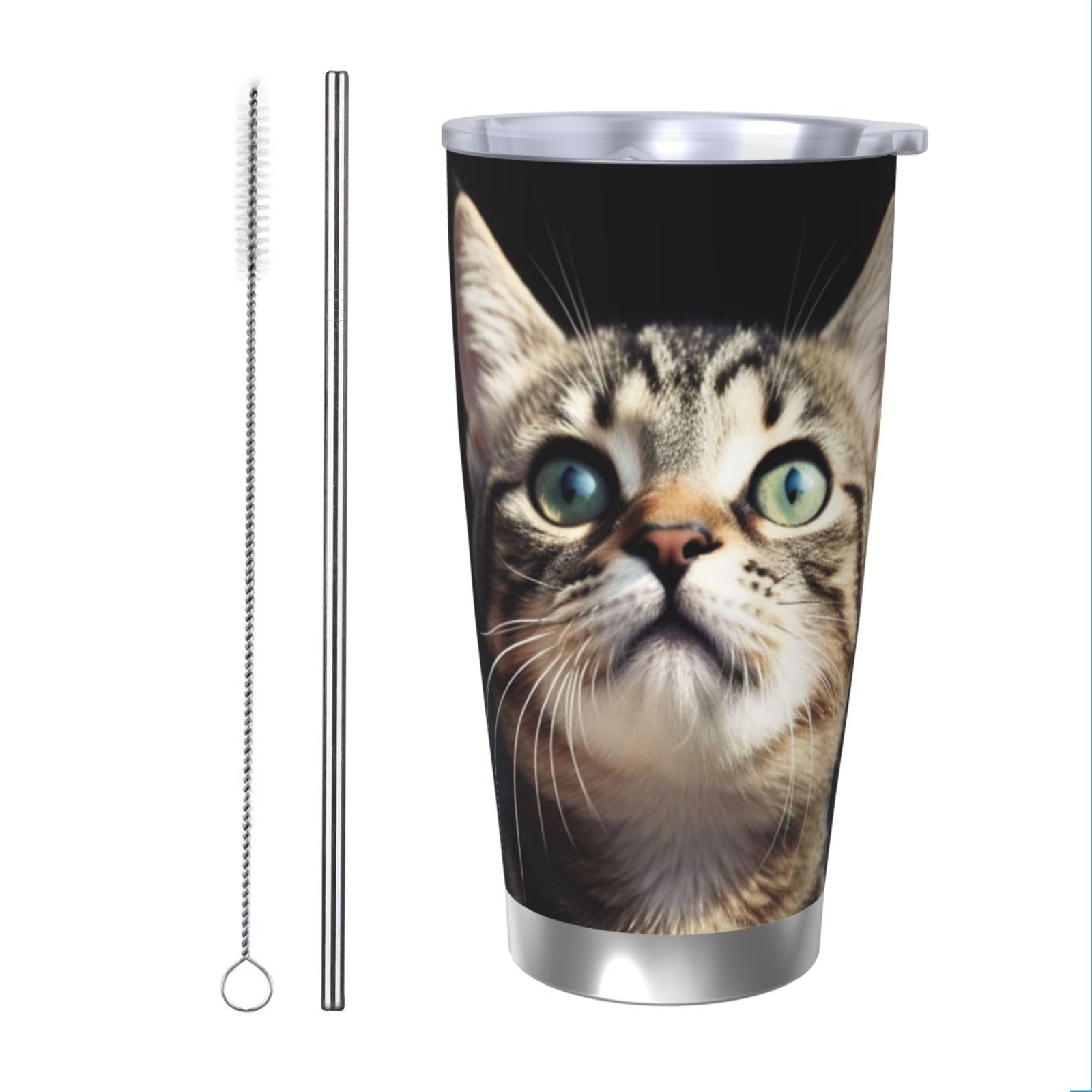 Tasse à café de voyage isotherme étanche en acier inoxydable 591 ml avec pailles durables