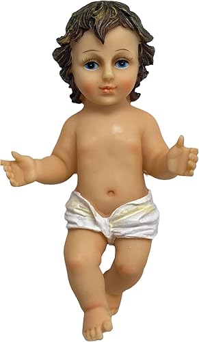Miniatura 2 de Cannan Bebé Jesús Ojos Pintados con Pestañas 10" Figura de Navidad Niño Jesús para Nacimiento con Cobija