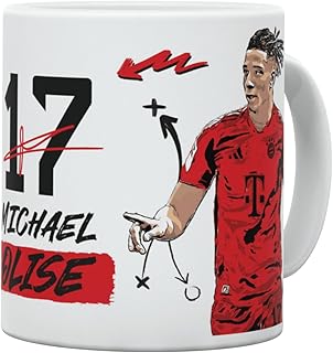 FC Bayern München Taza Micheal Olise, color blanco, 0,3 l