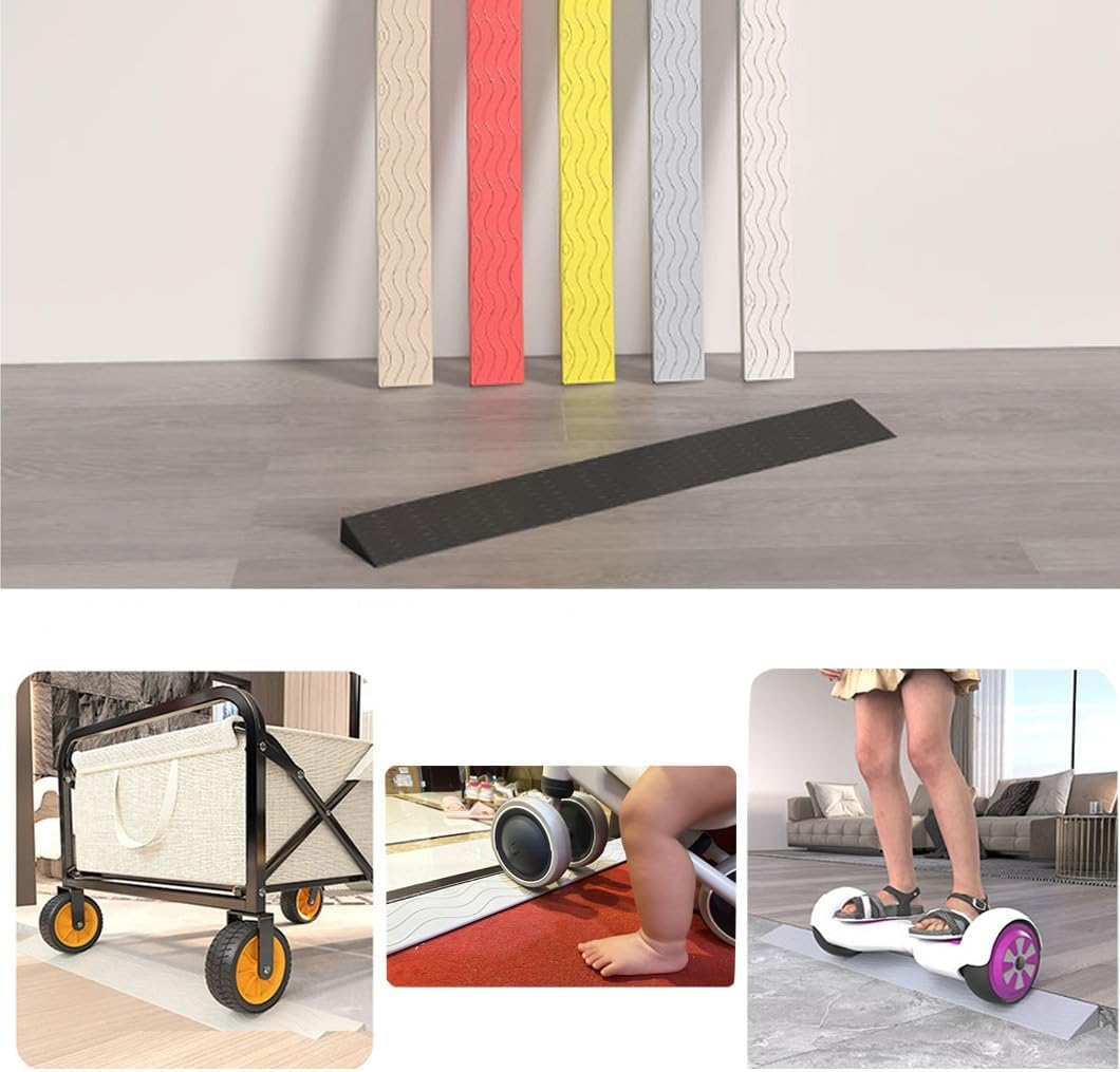 Threshold Ramps,1-10cm Rise Car Ramps Non-Slip for Thresholds,Doorways and Bathroom(Red,99x13x6cm)