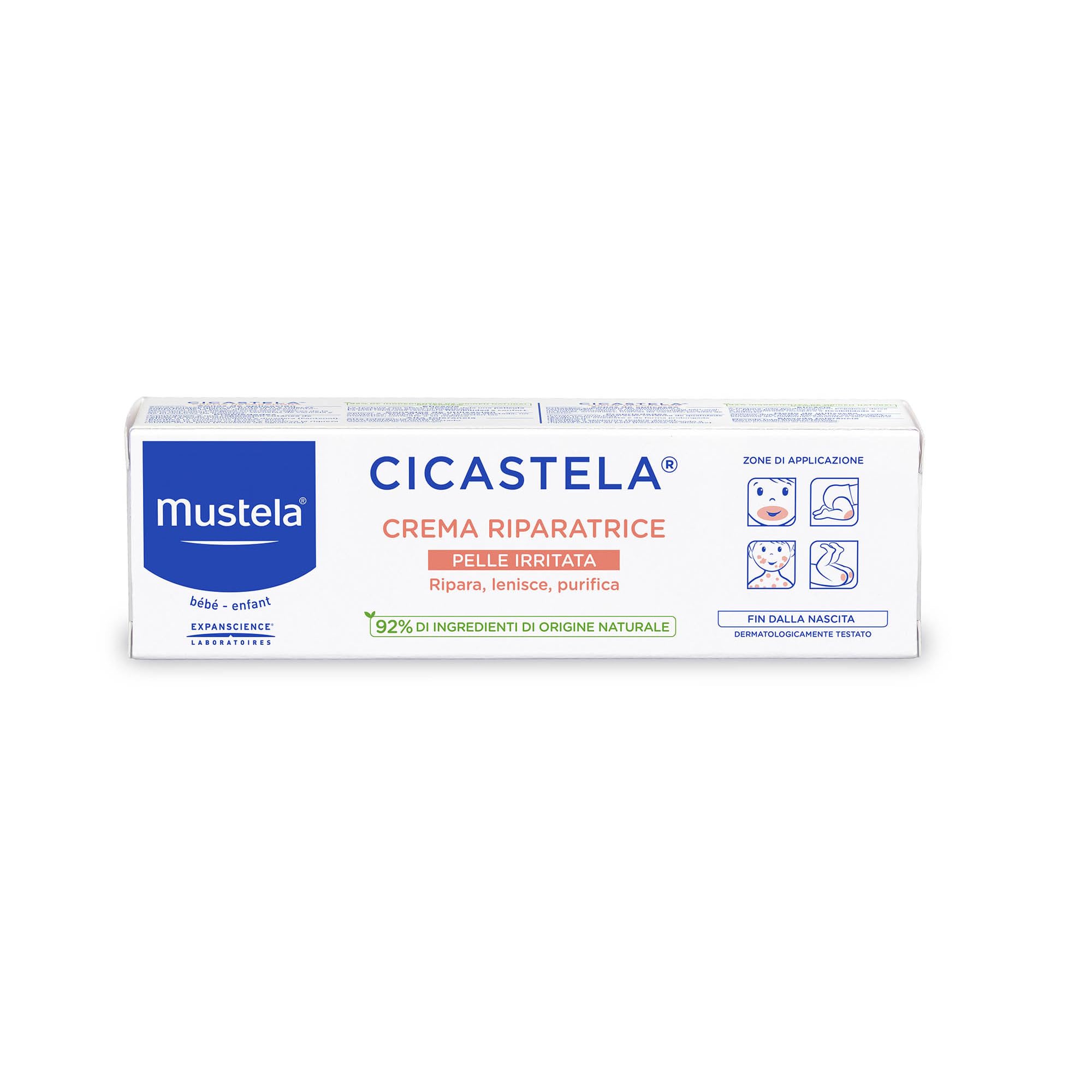 Mustela Cicastela Crema Riparatrice 40ml Viso Corpo Neonati Pelle Arrossata Graffi Varicella