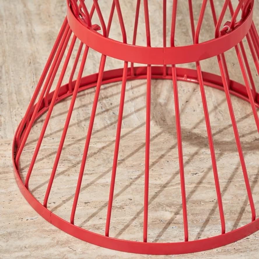 Image of Furniture for The Living Room and Office: Coffee Table, Center Table, Storage Basket, Wire Basket with Metal Top, Bedside Table, Side Table Red