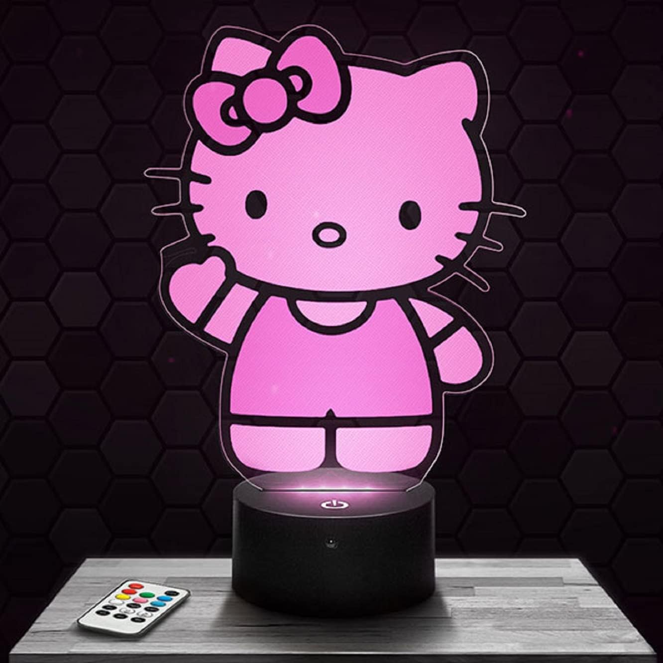 3D LED Night Light Table Desk Lamp 16 Color Optical Illusion Lights Hello Kitty 6