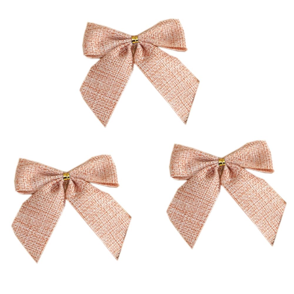 Wambere Set of 10 Christmas Tree Bows, Christmas Bow Decorative Bow Bells Christmas Tree Ornaments Decorative Bows for Christmas Tree Decoration Wedding Birthday Christmas, Bright Pink