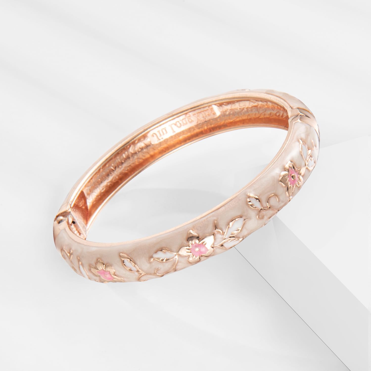 UJOY Colors Handcraft Jewelry Cloisonne Bracelet Enamel Hollowed Bird Spring Hinged Womens Bangles Gifts Box 88A31-55C49 - Image 7