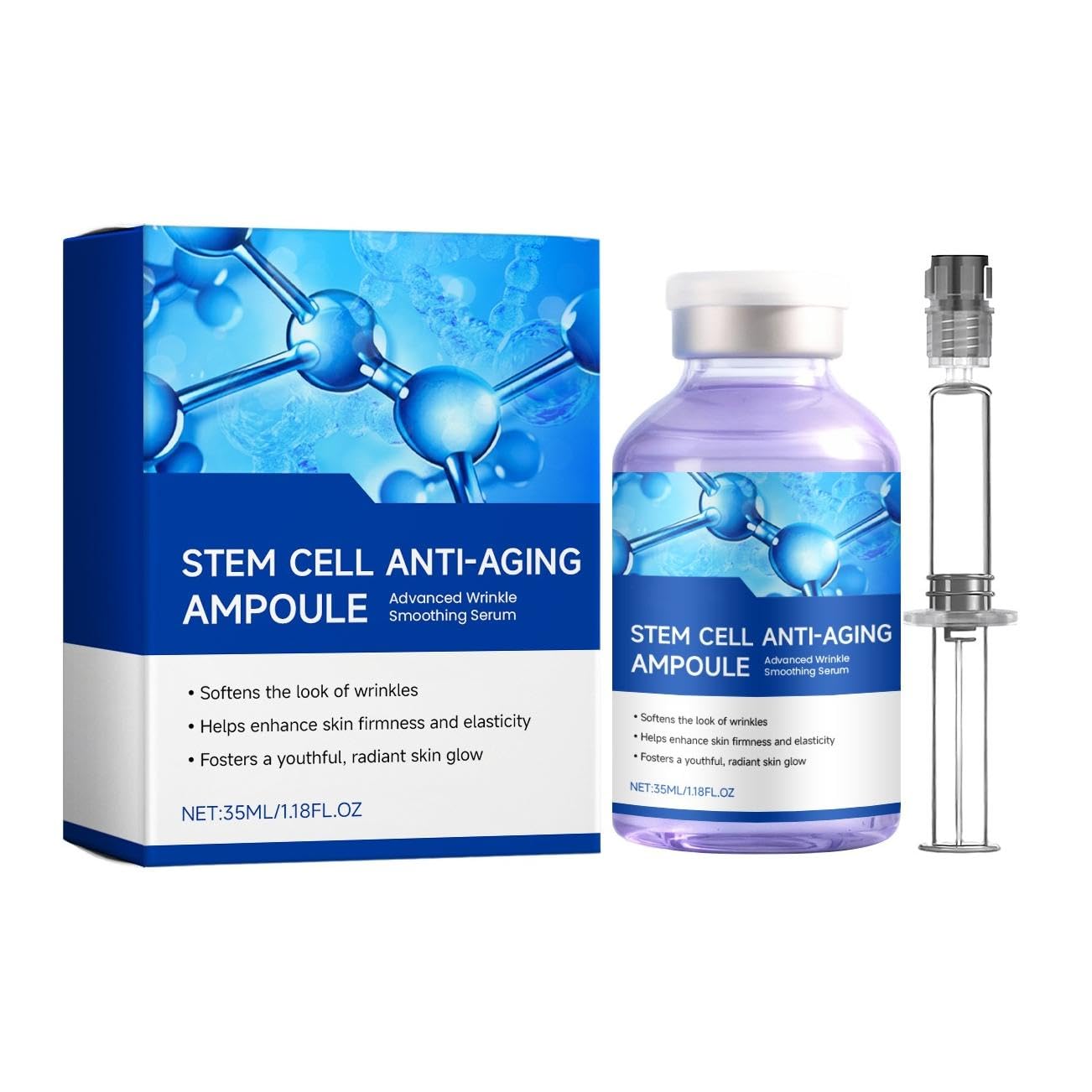 Bio-Cellular Concentrate Ampoule - 35ml Intensive Treatment for Advanced Wrinkle Care, Skin Firming & Lasting Hydration, Non-Sticky, Fast-Absorbing