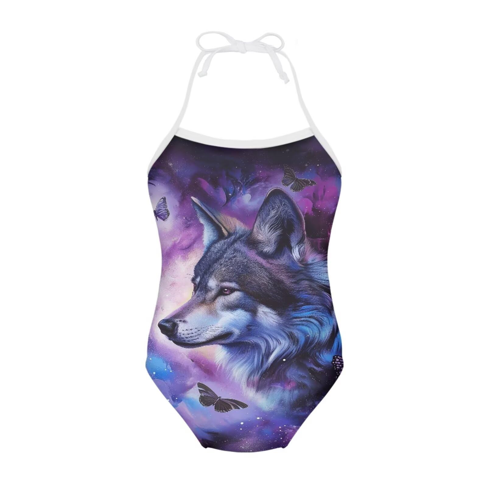 ELEQIN Cartoon Animal Cute Girls One Piece Swimsuit Adjustable Swimwear for 3Y-10Y
