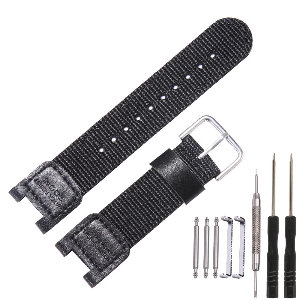 Cloth/Leather Strap Replacement for Casio SGW-100 GW-3000B GW-3500B PAS-400B Twin Sensor Men's Sport Watch Accessories Nylon Band