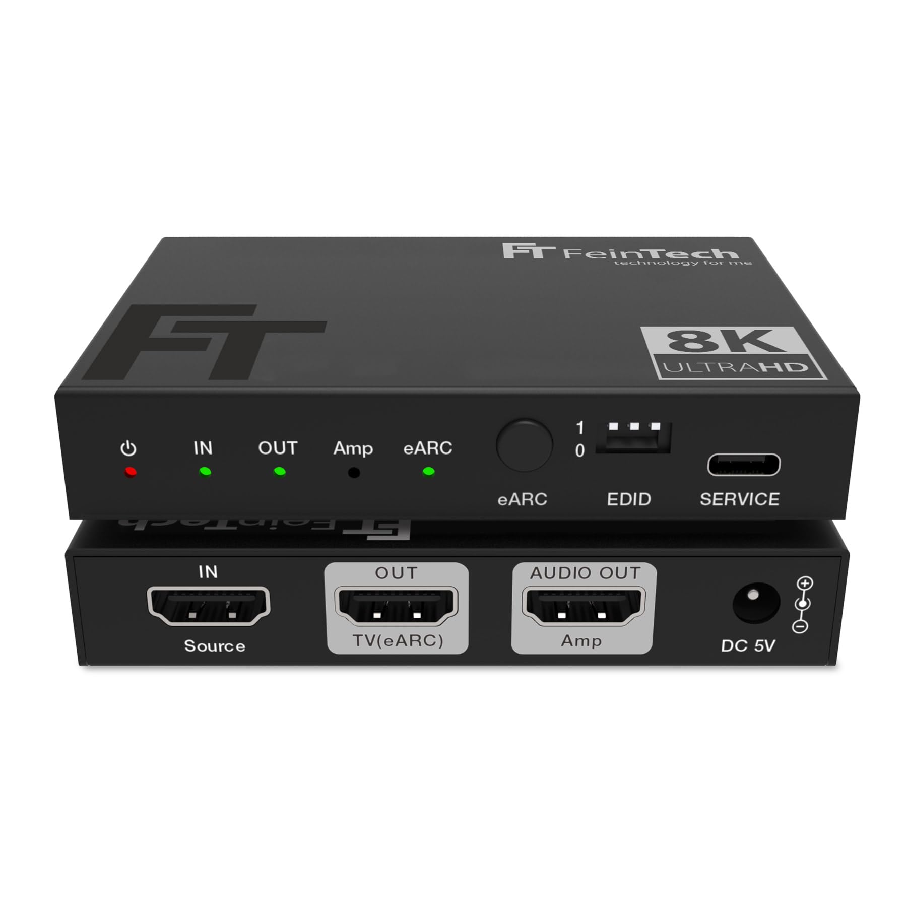 FeinTech AX211 HDMI 2.1 Audio Extractor (HDMI Audio Output) Splitter 1 in 2 out 8K 4K 120Hz eARC