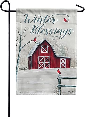Miniatura 1 de Carson - Bandera de jardín  Campanas de invierno, bandera decorativa de doble cara para patio al aire libre de 12.5 x 18 pulgadas