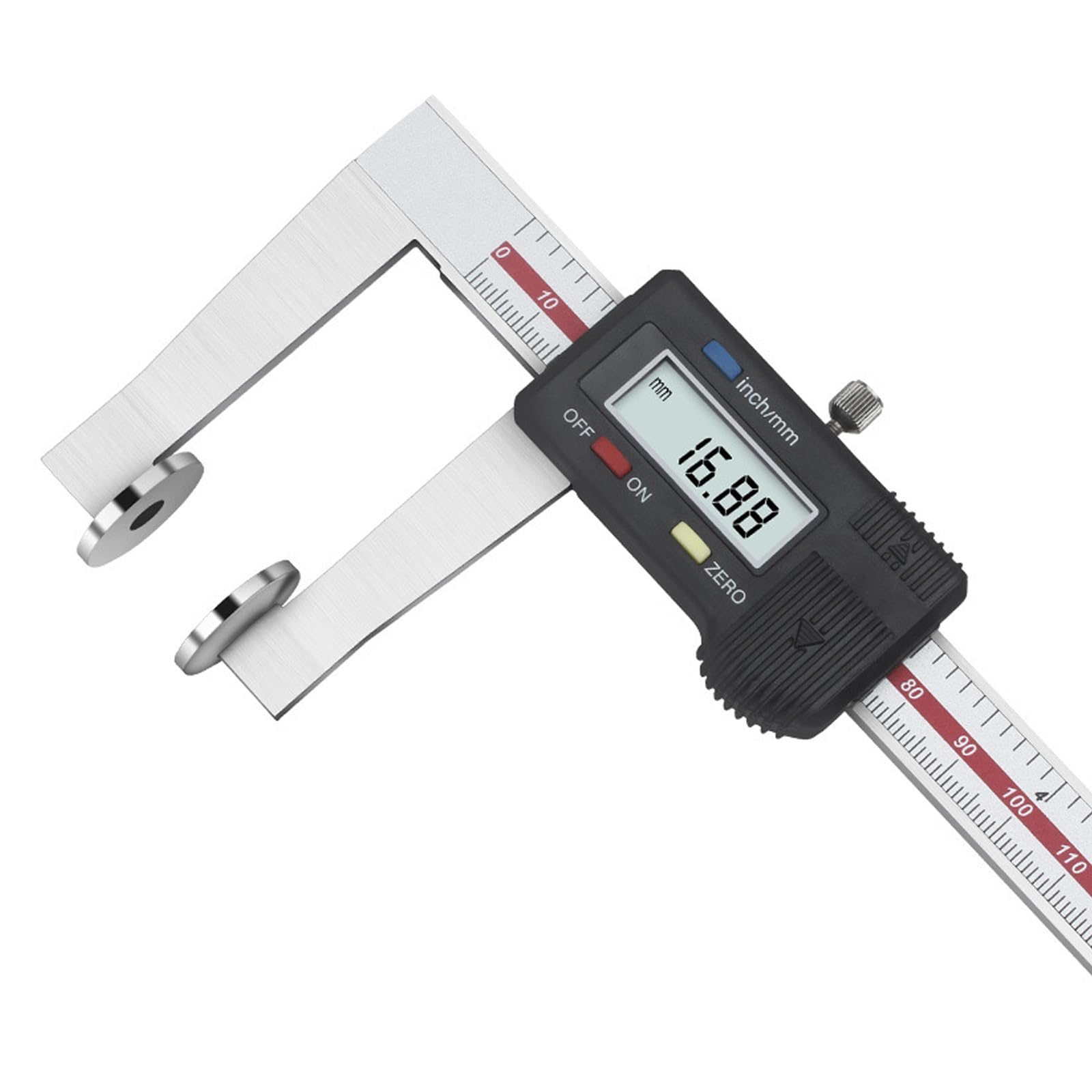 Calibre Digital con Caras de Disco, Pie de Rey Digital de Acero Inoxidable con Pantalla LCD, Profesional Electrónico Vernier Caliper para Medir el Espesor de Láminas Semiflexibles,150mm/6"