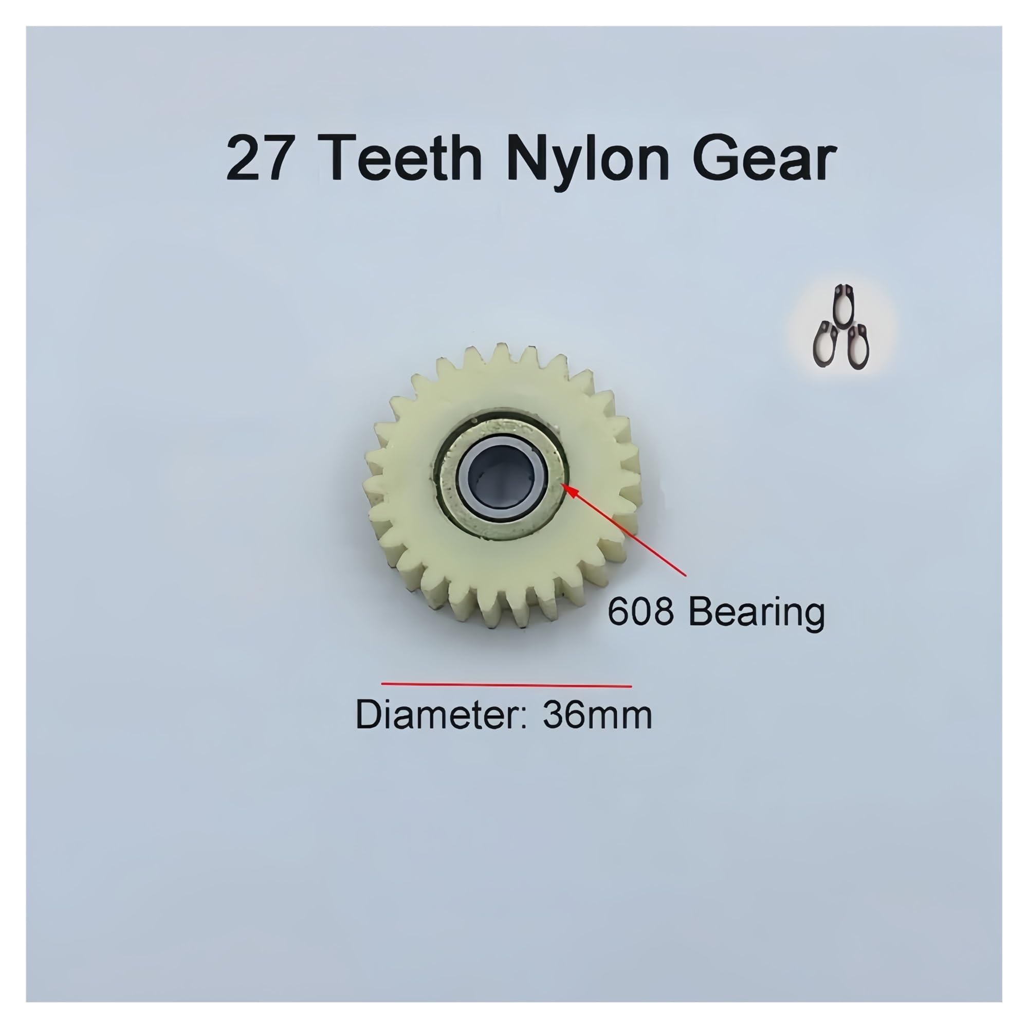 Generisch 3 Stück 27T 28T 31T 36 Zahn Nylon-Zahnräder for Elektroautos mit Lithium-Ionen-Akku, geeignet for Klappautos und Elektrofahrräder.(36T Steel Gear)