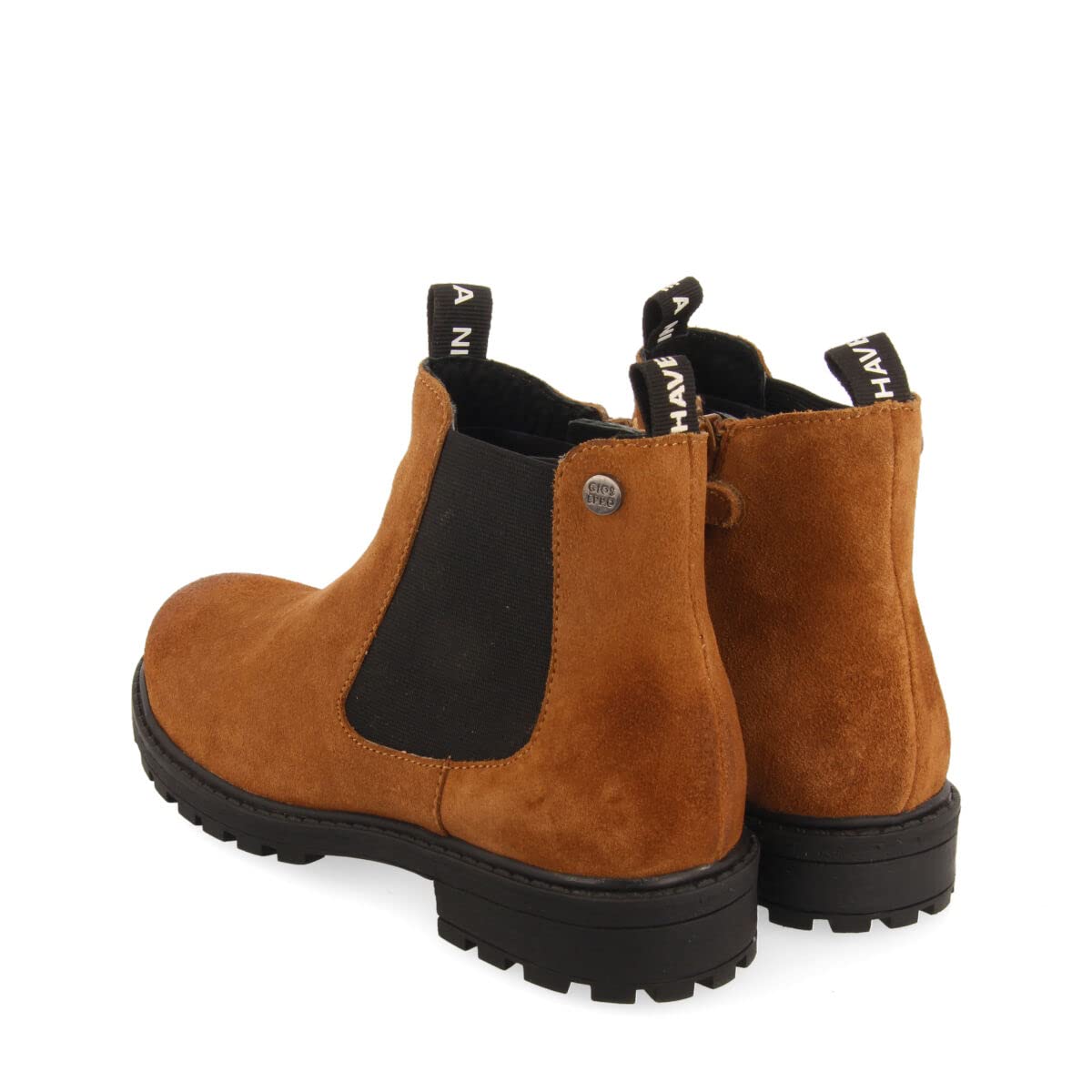 GIOSEPPO Stivaletti Color Cuoio Stile Chelsea Scamosciati con Elastico Laterale per Bimba e Bimbo denta