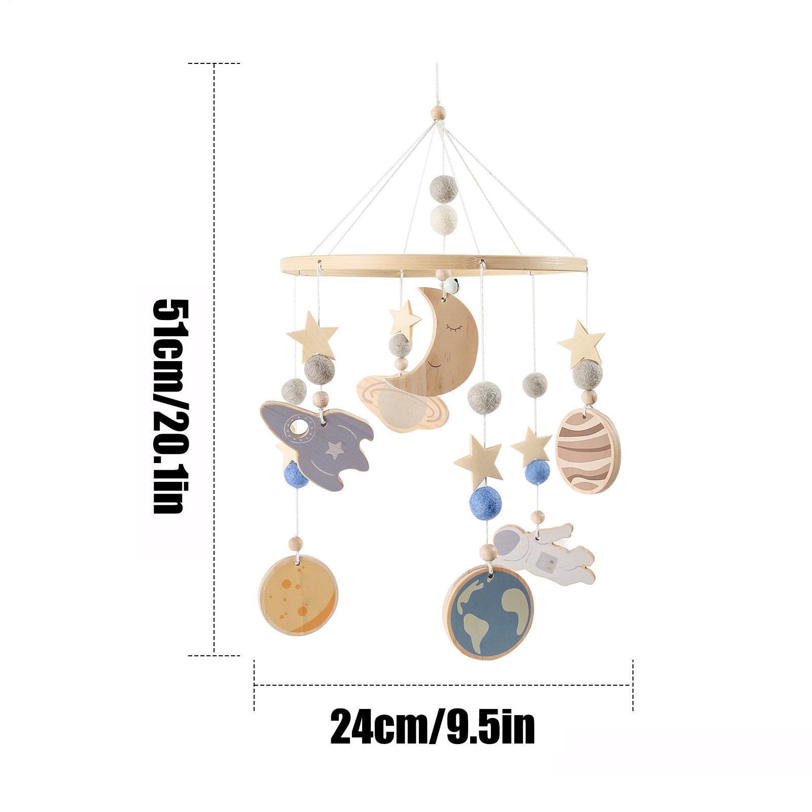 Mobile in legno, nave spaziale, decorazione per la cameretta dei bambini