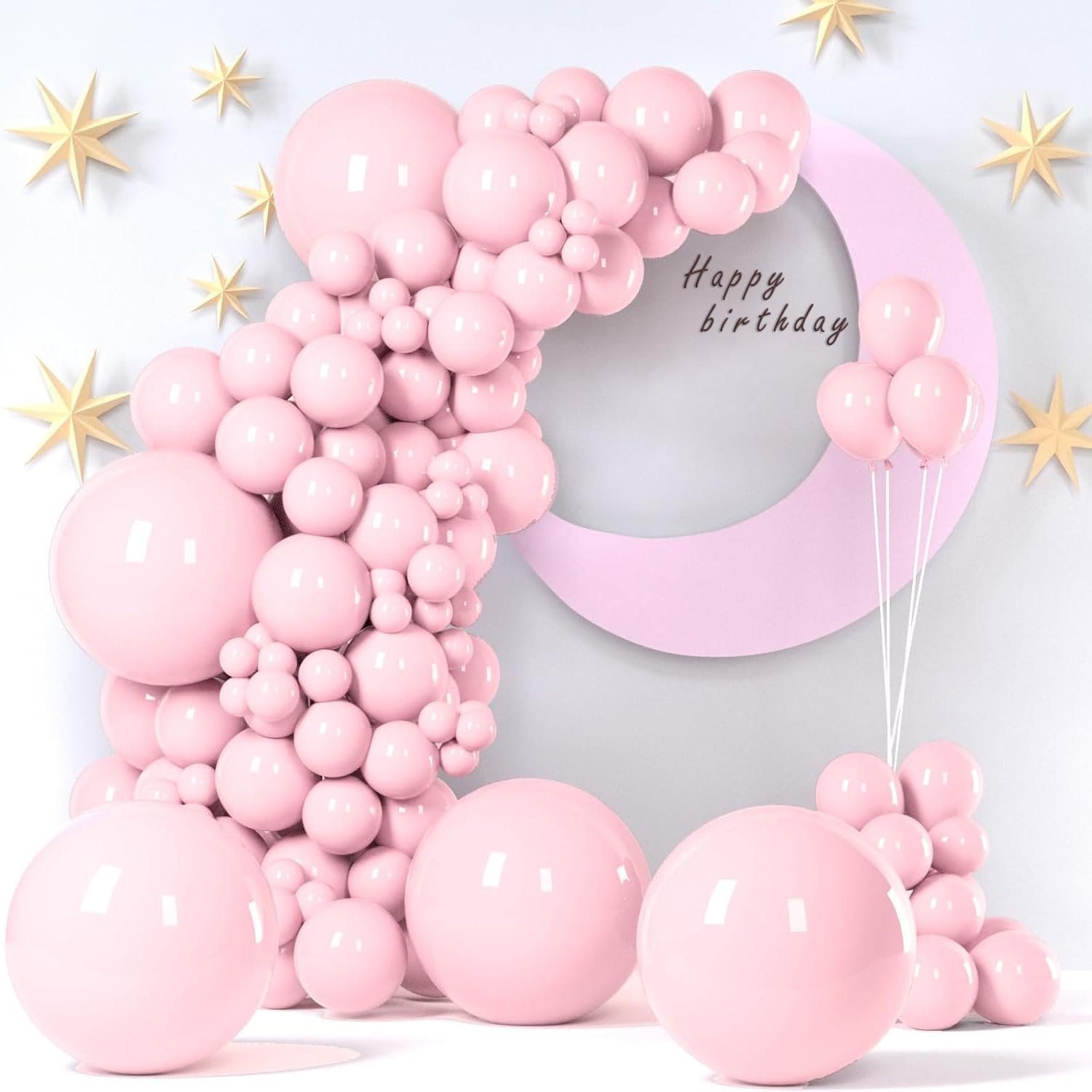 149 Pieces Pink Pastel Pink Balloons with 18 12 10 5 Inch Different Sizes Pack Party Latex Balloons for Birthday Halloween Holiday Balloon Garland as Party Decorations