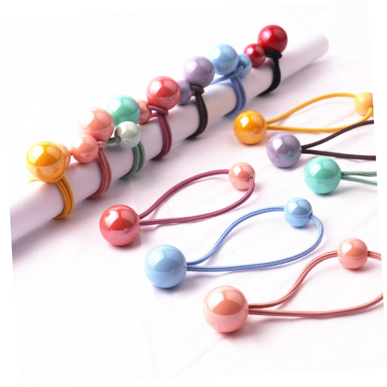 MAGICLULU 28pares Coloridos De Pelo Elásticos Para y Mujeres Accesorios De Cabello Brillantes Para Peinados y Coletas