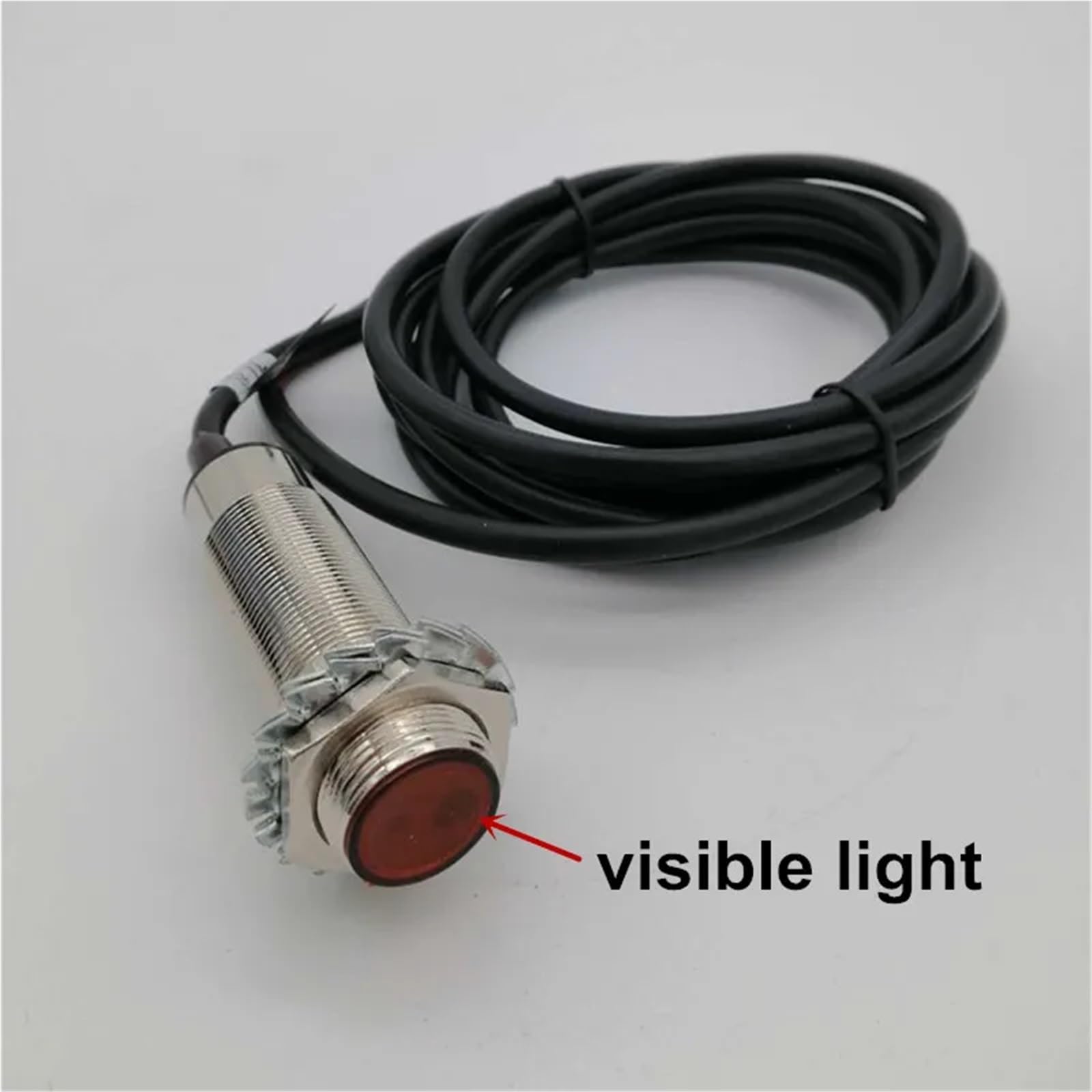 Sensor láser M18 PNP interruptor de Sensor infrarrojo difuso visible 6-36V CC interruptor fotoeléctrico ajustable 10-50cm