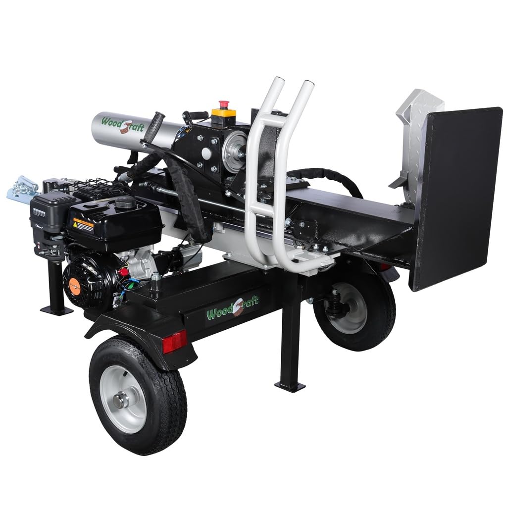 Benzin Holzspalter 35 Tonnen – Profi Brennholzspalter mit 10,1 PS Motor, Stehend nutzbar, hydraulischer Spalter für hartes Holz Vertikal Holzspalter 35t max 510mm