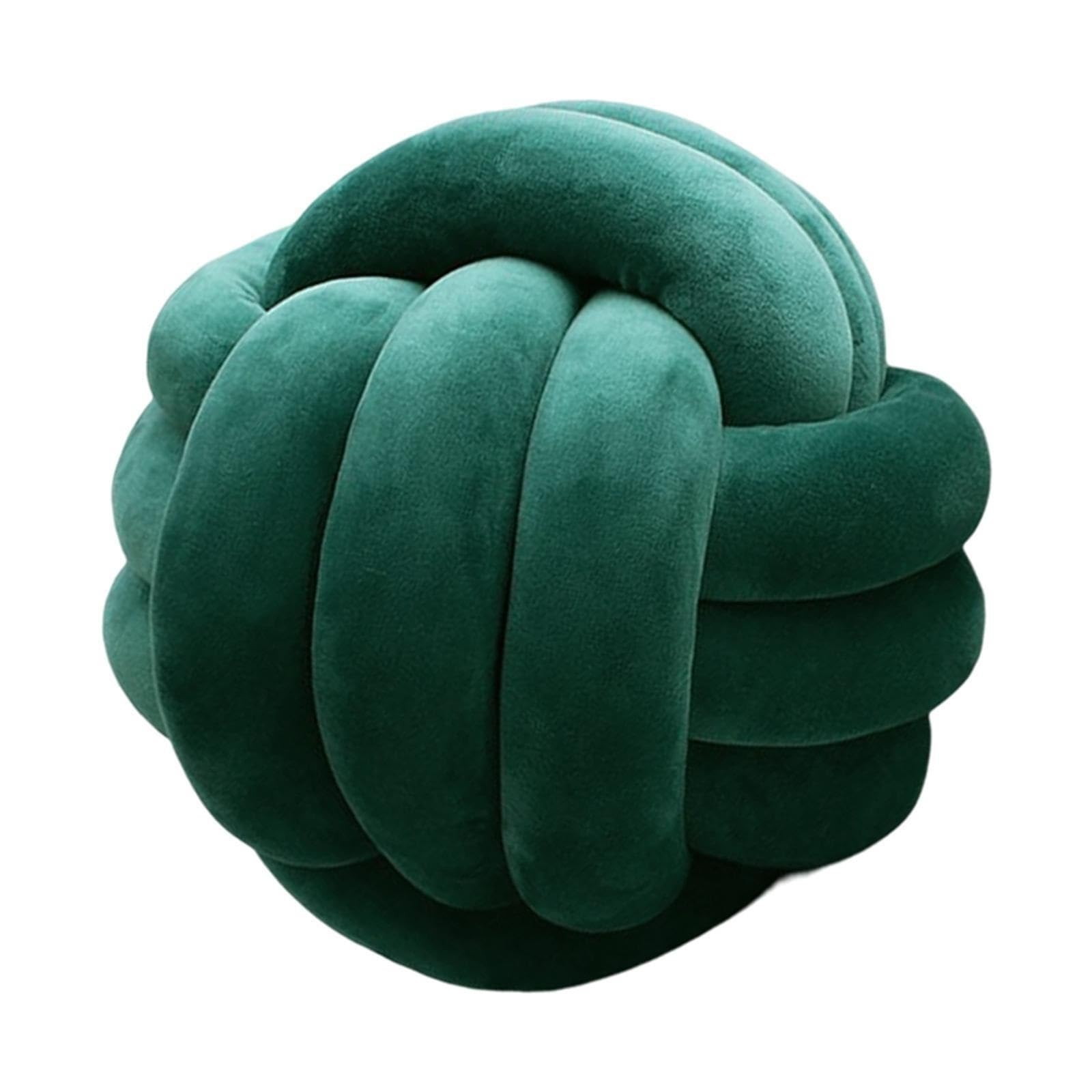 GIYXHU Knotted Plush Soft Knot Ball Pillow Home Decor Cushion Throw Handmade for Couch(Green)
