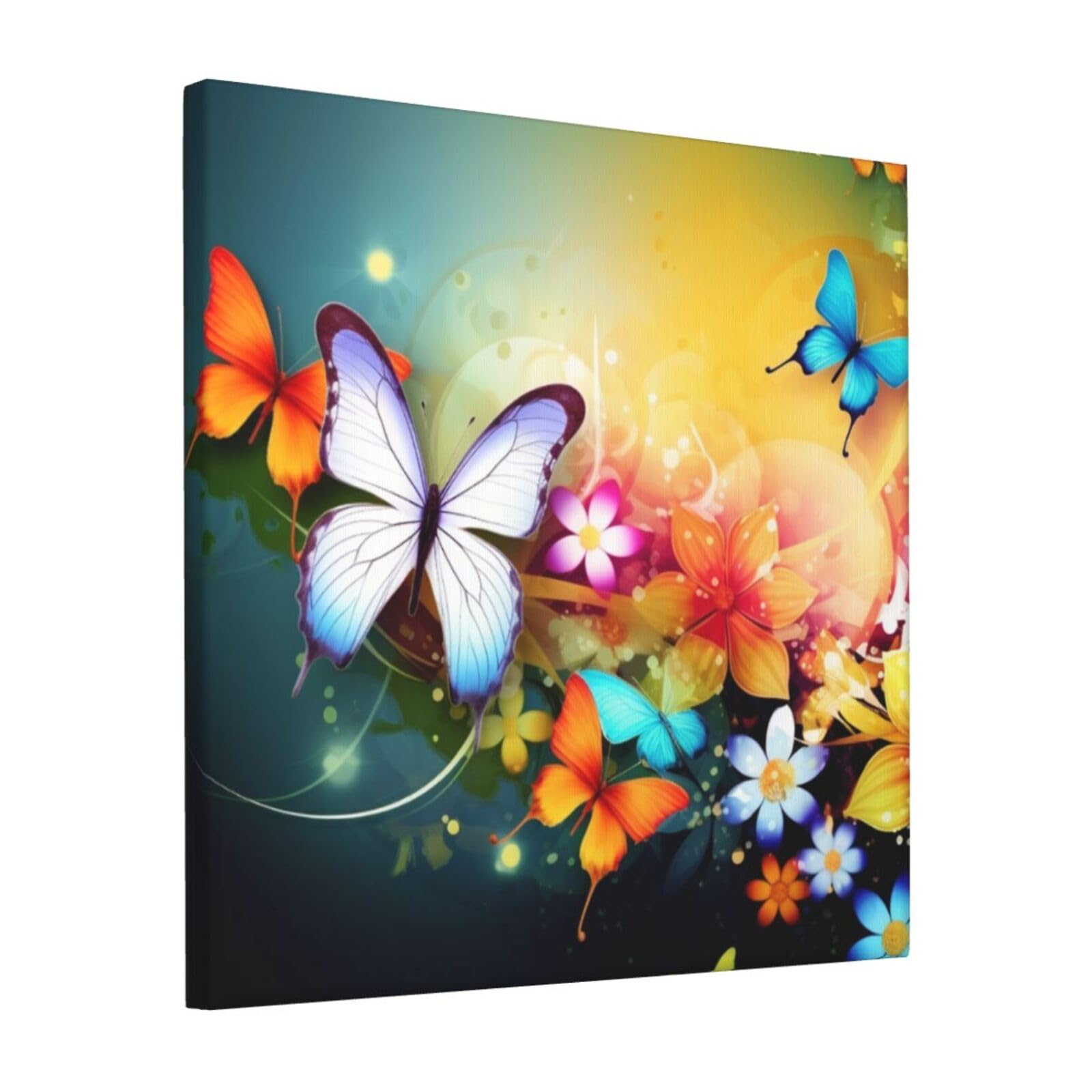 Toile papillon colorée haute définition format carré 30,5cm - 8