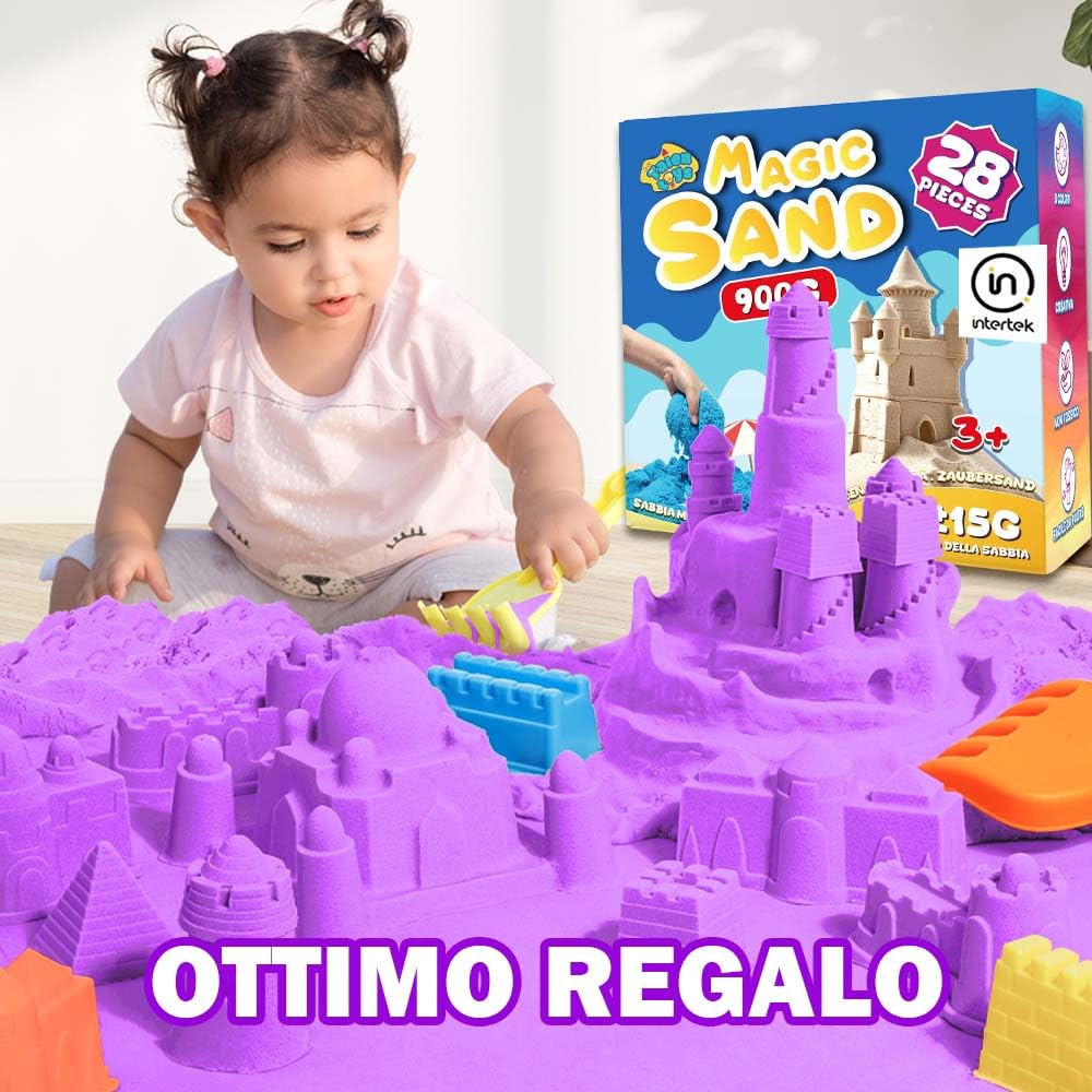 Kit Sable Magique Chantier - 1000g De Sable Cinétique + Engins, Bac Portable, Jeu Créatif Enfants 3-10 Ans - 8