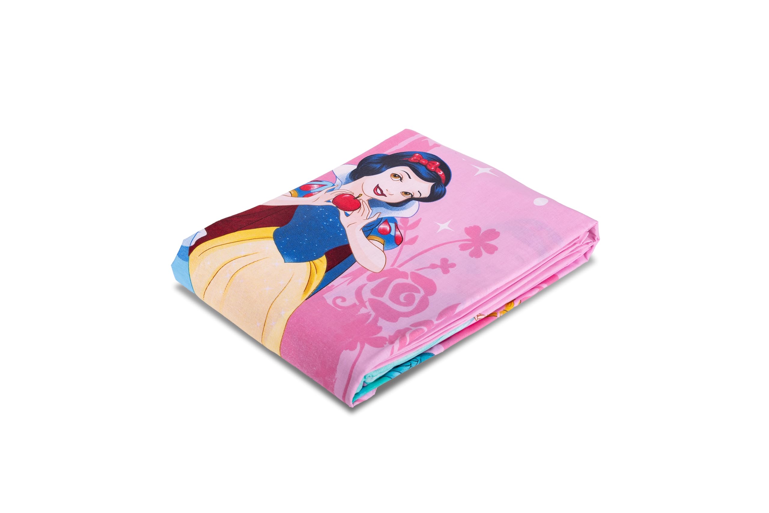 Princess, Parure de lit 1 Place Disney, Drap de Dessus, Drap de Dessus, taie d'oreiller, Rose, Disney, 100% Coton, Produit Officiel