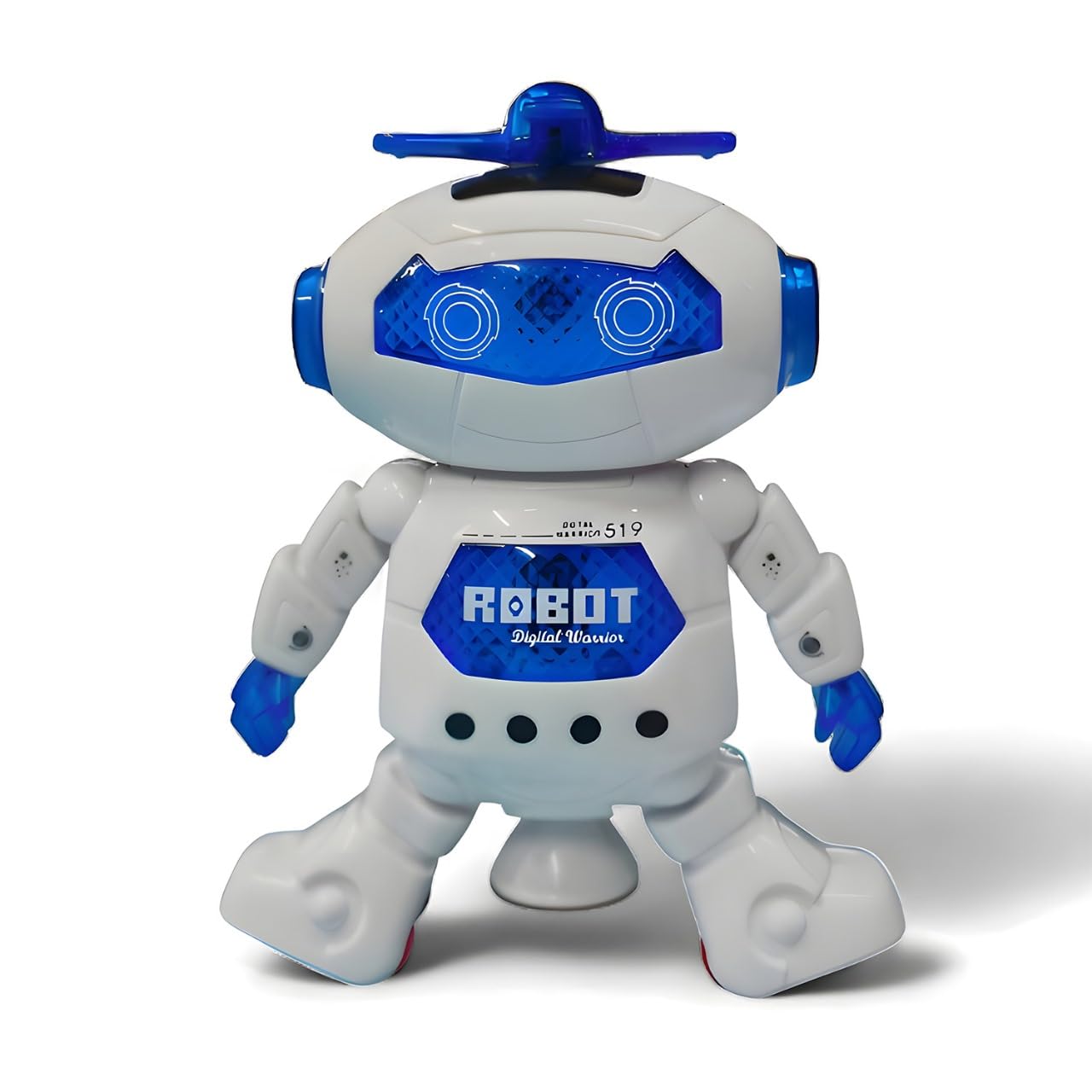 TOYS-TALK Dancing Robot Toy for Kids with 3D Lights and Music Robot Toy with Moving Hands Legs Head Spinning Action Battery Operated Fun Dance Toy for Boys Girls Indoor Play [White 99444-2]