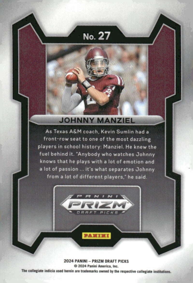 Amazon.com: 2024 Panini Prizm Draft Picks #27 Johnny Manziel Texas