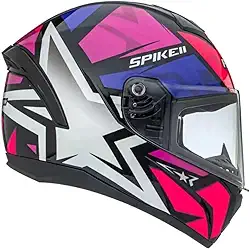 Capacete Moto Masculino Feminino Peels Spike 2 1ST Preto Brilhante Rosa