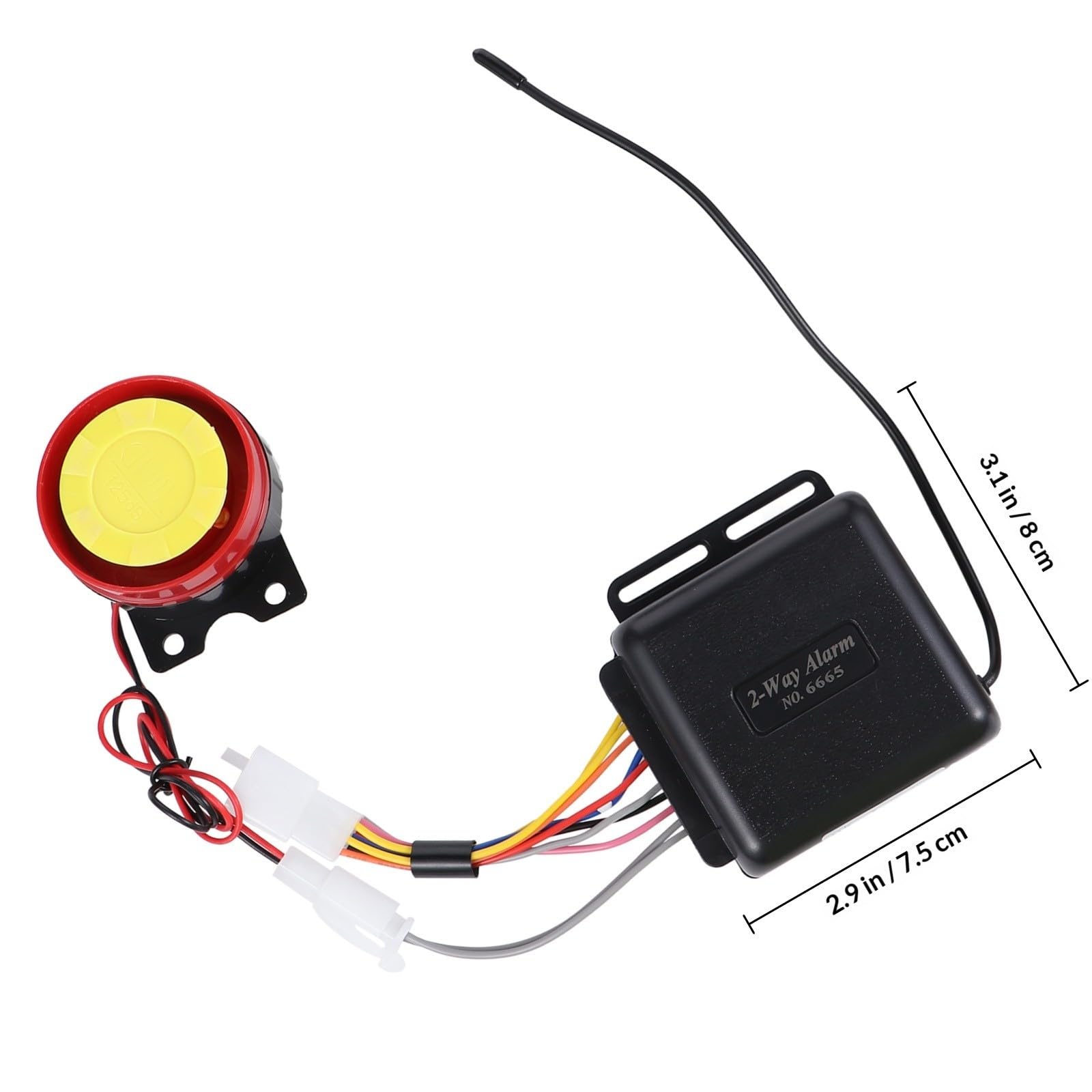 Cabilock Système D'alarme Bidirectionnel pour Moto Télécommande, Alarme Anti-vol à Large Portée, Fonction D'alarme Déverrouillage Forcé, Matériau Abs et Cuivre, Usage Extérieur