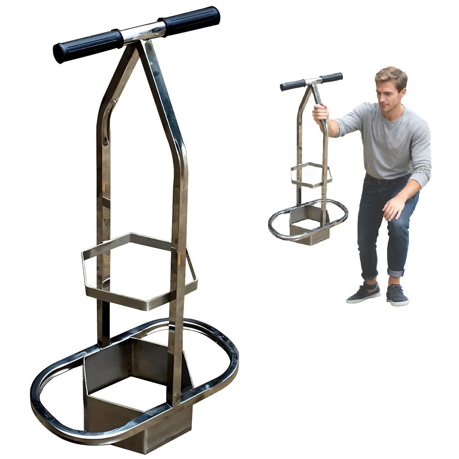 Herramienta hexagonal del cortador de césped, kit de reparación del césped del golf del acero inoxidable con las asas dobles ergonómicas para el mantenimiento del césped, recortadora de verdes preciso