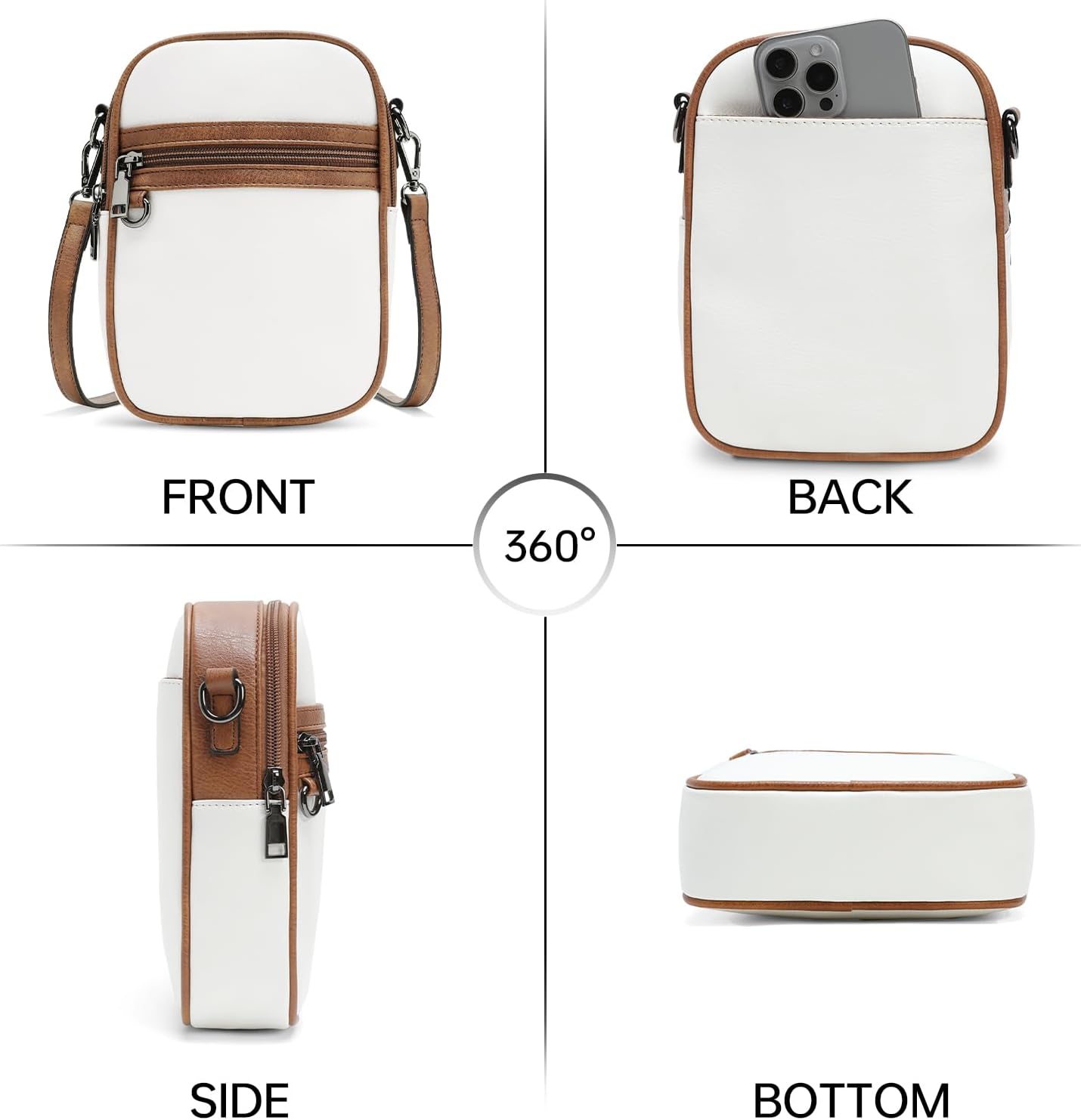 GEMIU Small Crossbody Bags for Women Trendy, Vegan Leather Cross Body Purse, Shoulder Cell Phone Purse with Built in Wallet - Image 6