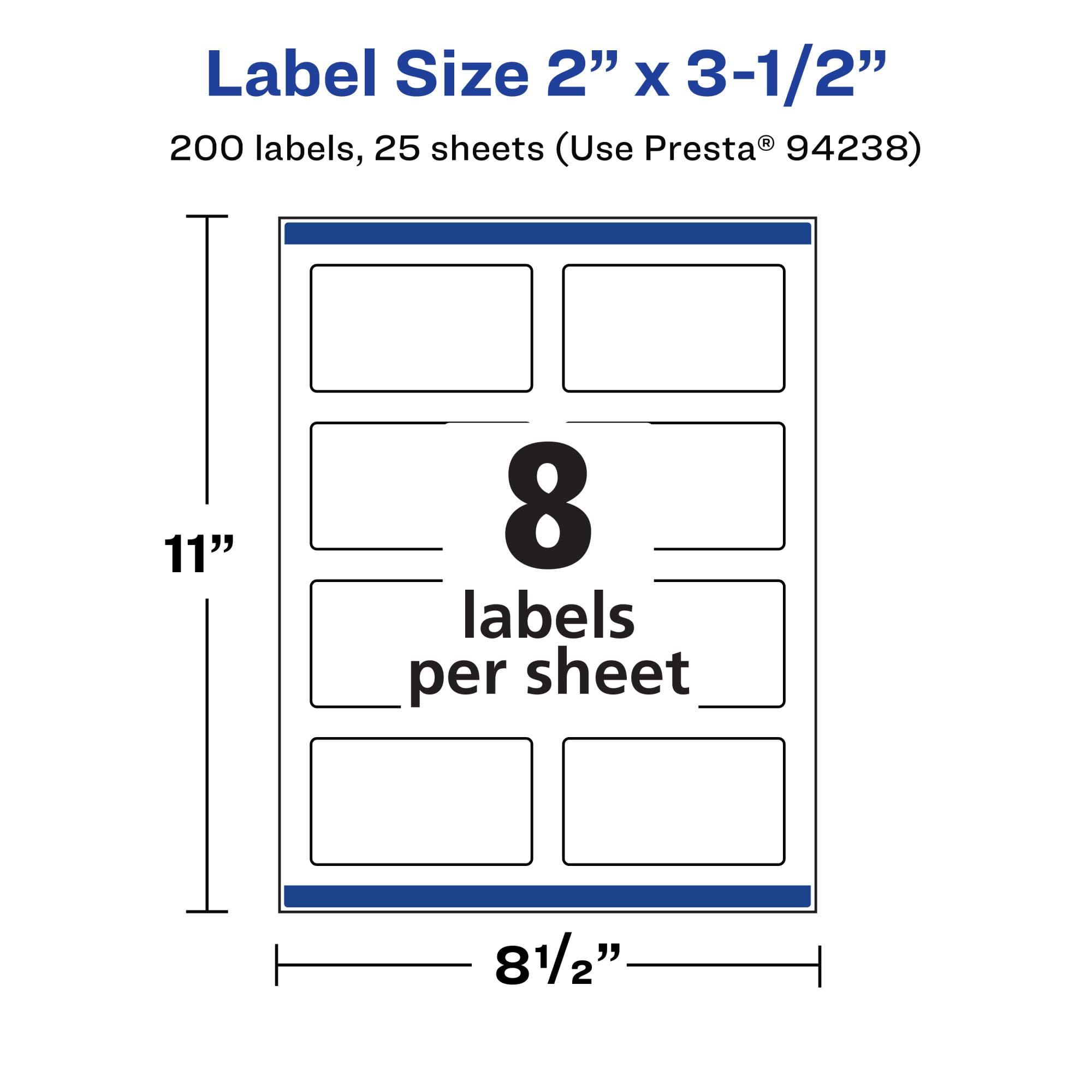 Avery Sticker Paper Avery Matte White Rectangle Labels 2x3.5 - 200 ...