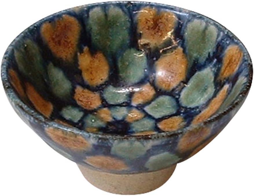 Kyo Ware KTA856-01 Kiyomizu Pottery Kiln Guinomi, Flower Crystal (Blue on White)