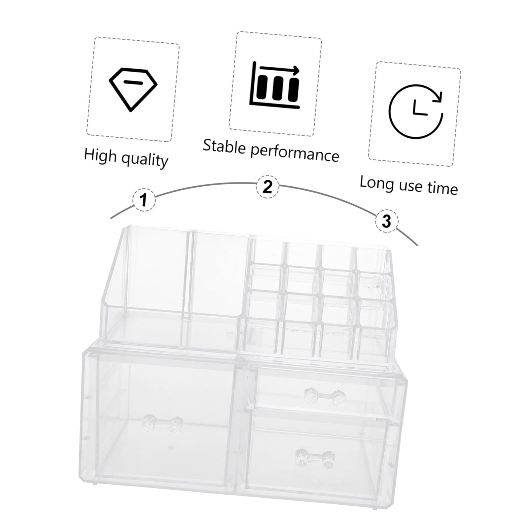 Boîte de Rangement Cosmétique à Tiroir Transparent, Compartiments