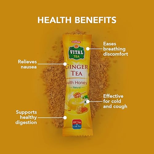 Miniatura 2 de Eastern Vital Ginger With Honey Instant Tea 10 sobres - Digestión saludable, té de hierbas, agradable calentamiento