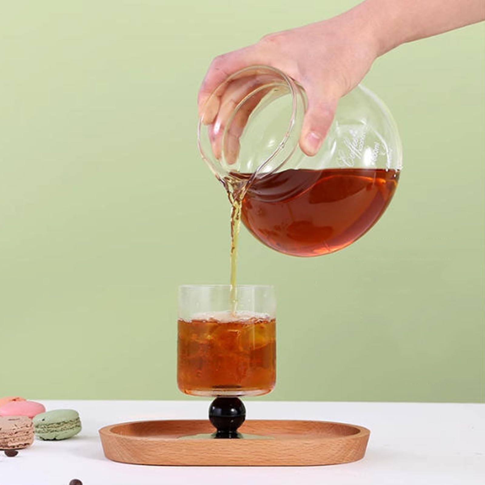 Ekspres do kawy Cold Brew, szklany garnek z kroplownikiem ze stali nierdzewnej, 800 ml sprawia, że 4-6 filiżanek do domowego biura