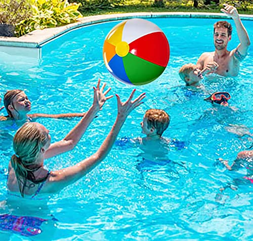 4E's Novelty Beach Balls [3 Pack] 20" Inflatable Beach Balls For Kids - Beach Toys For Kids & Toddlers, Pool Games, Pool Toy - Classic Rainbow Color #TOP5