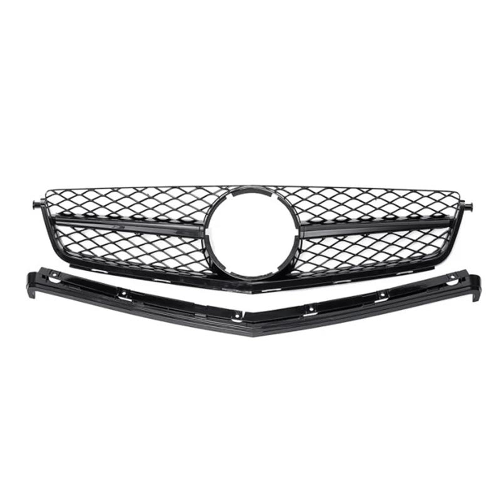 Car Front Radiator Grilles Front Bumper Grille Grills For Mercedes For Benz C Class W204 C63 For AMG 2008 2009 2010 2011 Facelift ABS Racing Grill Car Styling Front Bumper Grille(Black)