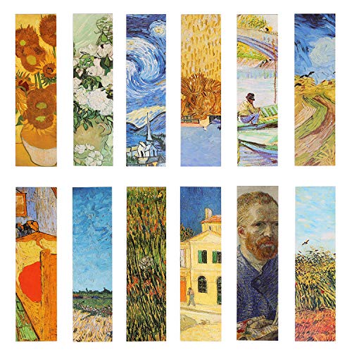 Pack de 30 marcapáginas con diseño de pinturas al óleo de Van Gogh. Para mujeres, hombres, niños y niñas