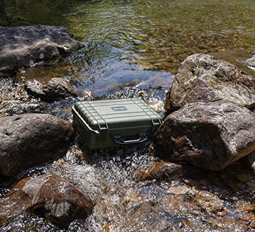 Image of MEIJIA All Weather IP67 Waterproof Hard Camera Case,Hard Protective Case,Hard Case with Customizable Foam,Fit Use of Drones,Camera,Equipments,Pistols(Green,18.5 x14.06x6.93inches)