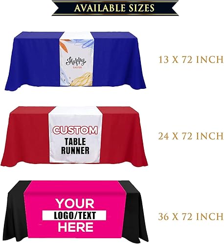Miniatura 5 de Camino de mesa personalizado con logotipo de empresa, pancarta y letreros personalizados - Suministros para exhibición de proveedores, artículos