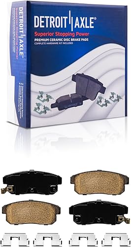 Miniatura 8 de Detroit Axle - Todos los (4) rotores de kit de freno de disco perforados y ranurados delanteros y traseros con pastillas de cerámica con hardware y