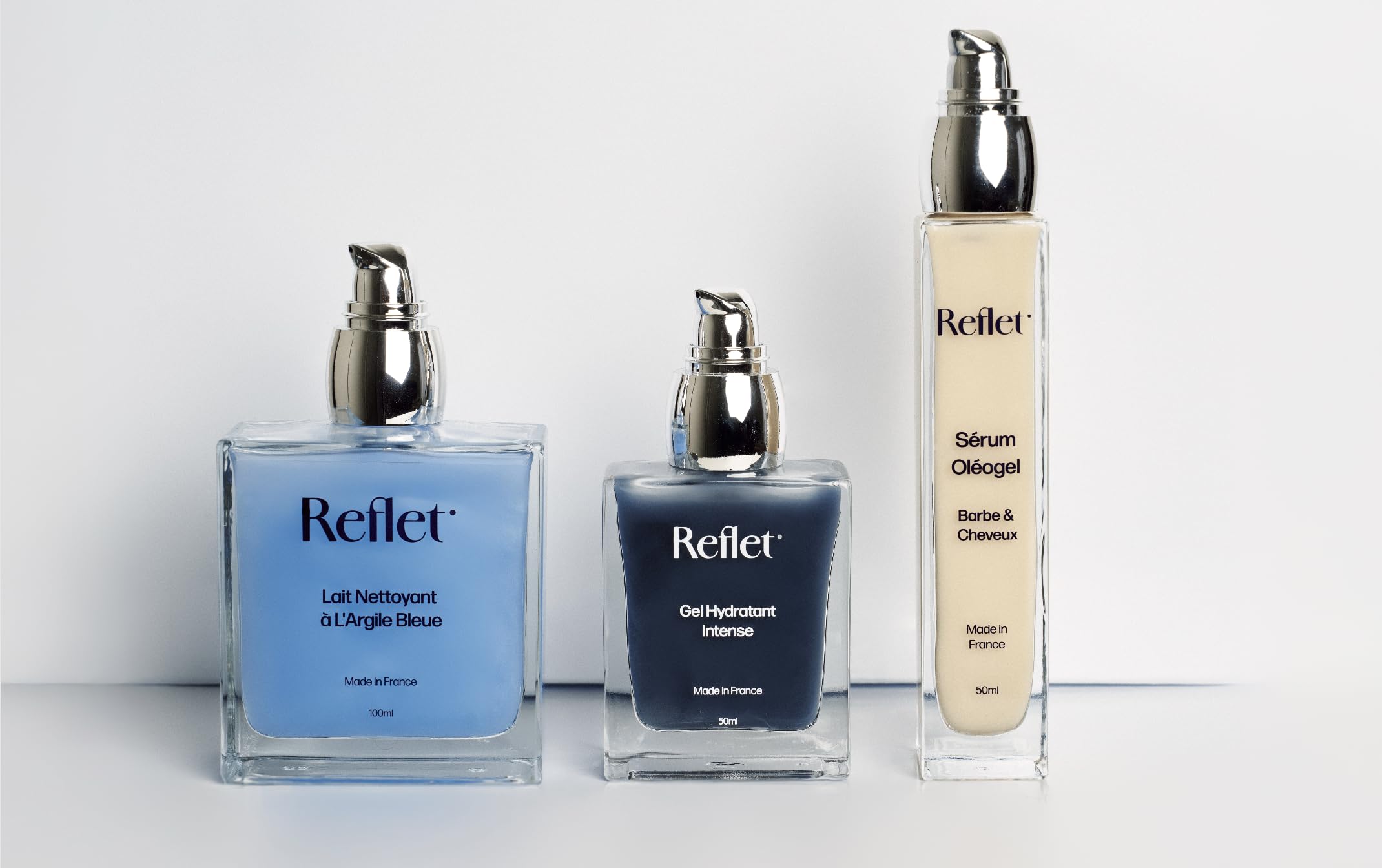 Reflet Cosmétique - Coffret Peau Nette et Belle Barbe - Nettoyant visage + Hydratant visage +Sérum barbe et cheveux