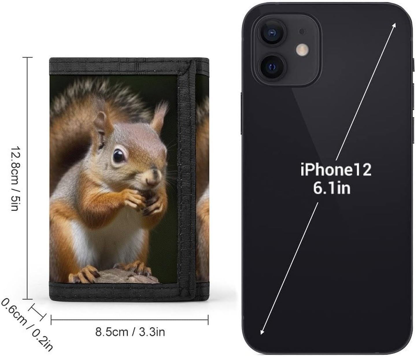 Squirrel Animal Wallet for Men, Extra Capacity Trifold Wallet for Women, Foldable Money Clip with ID Window for Pocket, Credit Card Holder, Personalized Wallets for Travel image 2