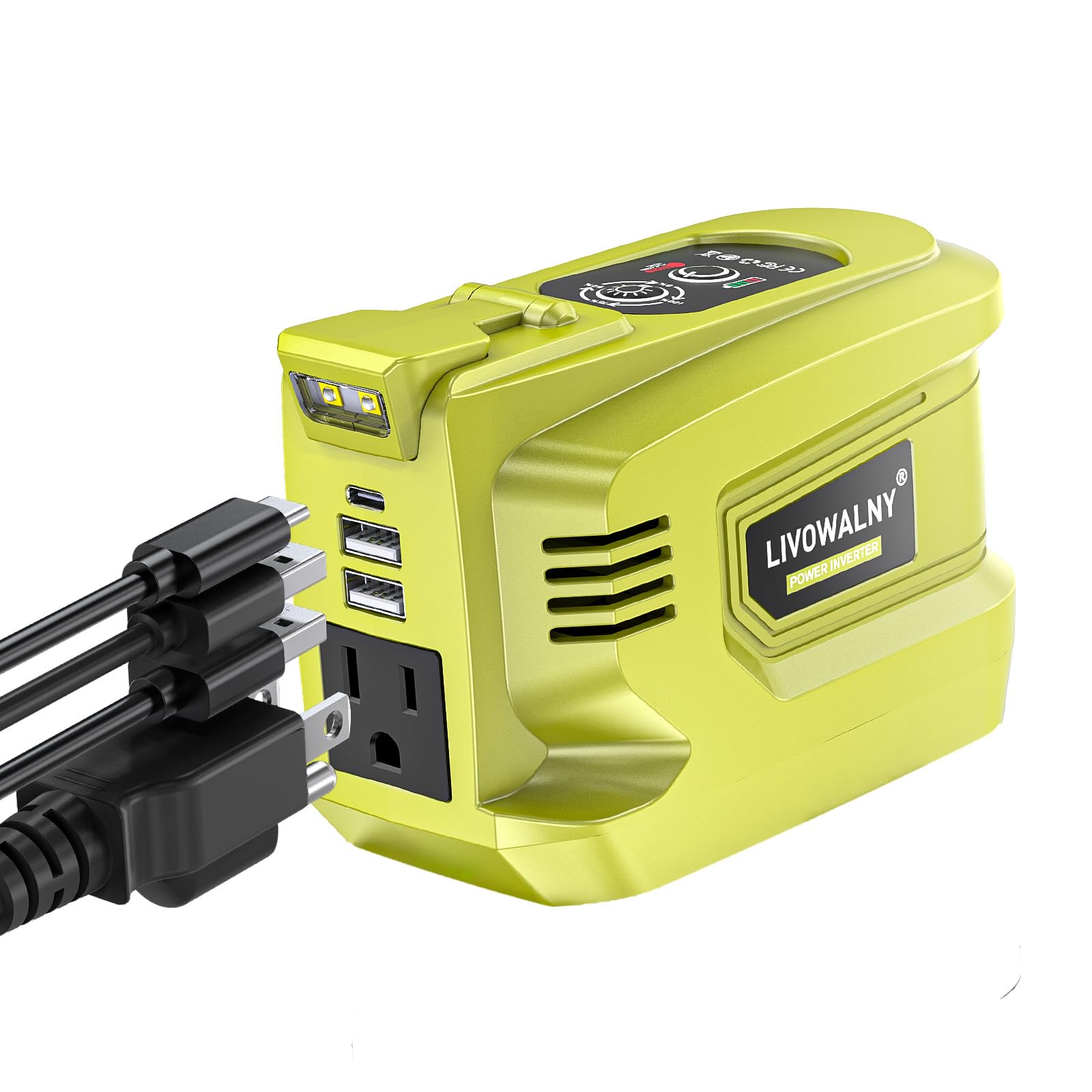 220W-250W Power Inverter Compatible with Ryobi 18V Battery, DC 18V to AC 110-120V Power S…