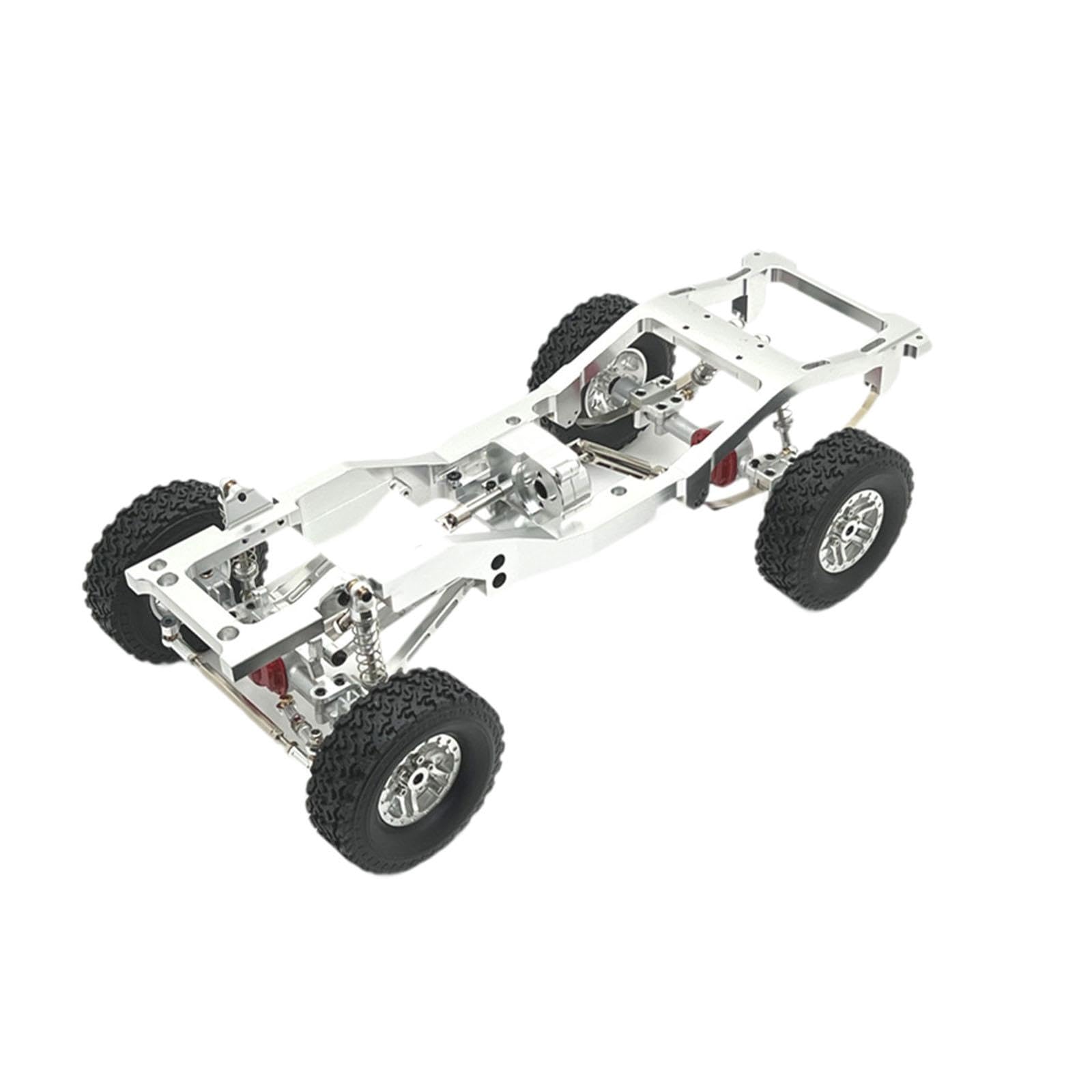 Repuestos para Chasis de Coches RC, Chasis Ensamblado, Accesorios de Dirección Fabricados en Aluminio Y Hierro de Alta Resistencia, para La, Plata